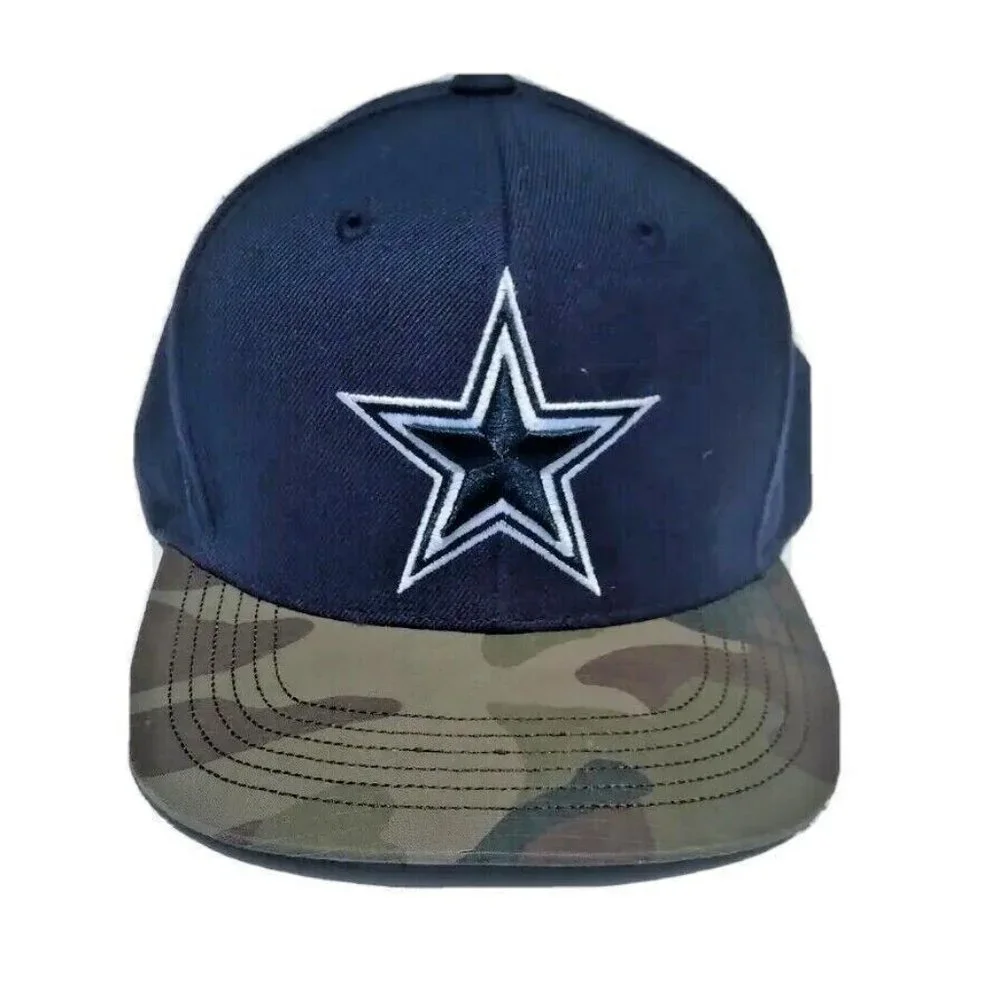 Dallas Cowboys Pro Football Navy Blue Camo Brim Snapback Truckers Sports Hat‎